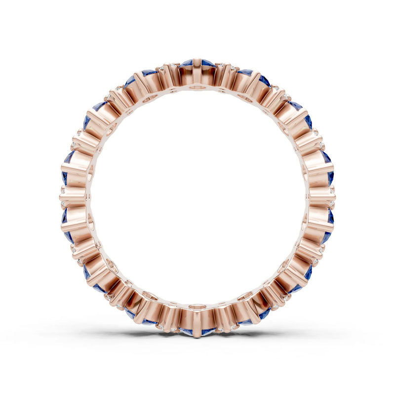 Oval & Round Gemstones Full Eternity Band