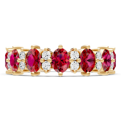 Oval & Round Gemstones Full Eternity Band