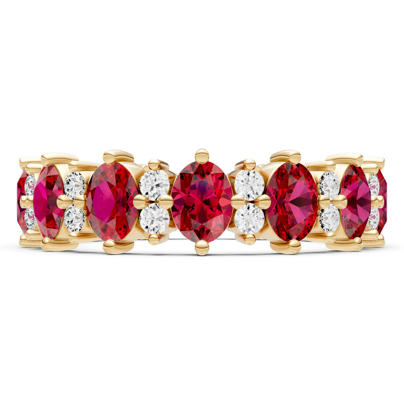 Oval & Round Gemstones Full Eternity Band