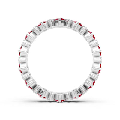 Oval & Round Gemstones Full Eternity Band