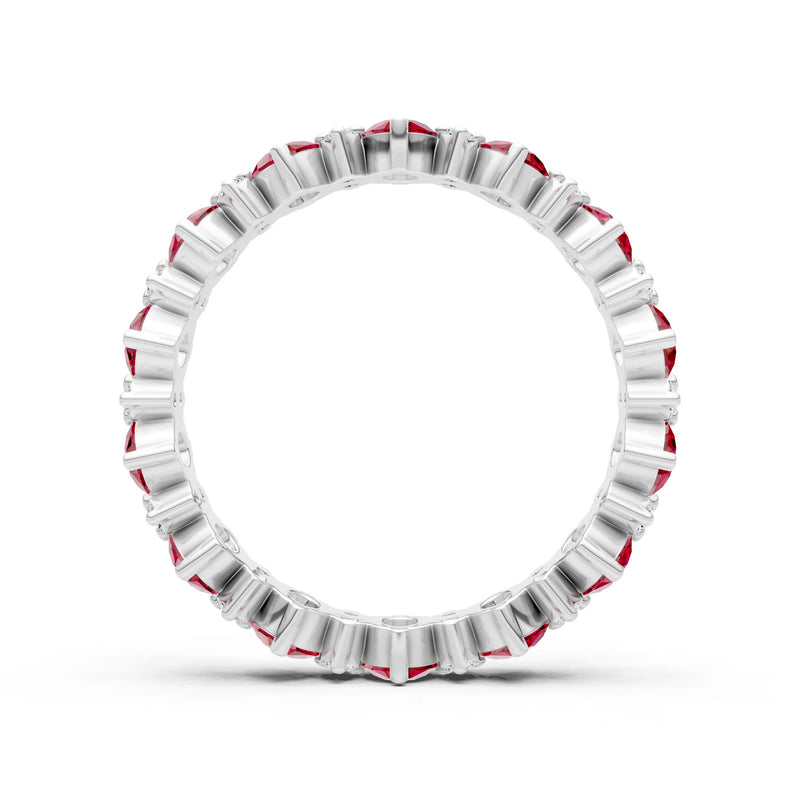 Oval & Round Gemstones Full Eternity Band