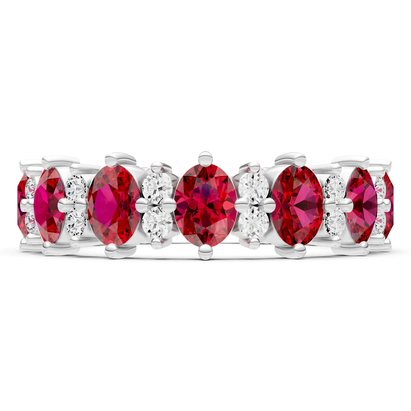 Oval & Round Gemstones Full Eternity Band