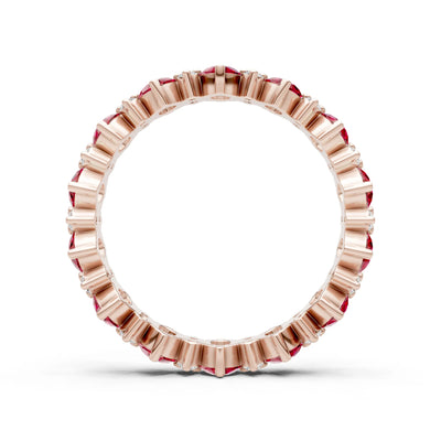 Oval & Round Gemstones Full Eternity Band