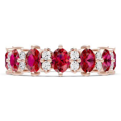 Oval & Round Gemstones Full Eternity Band