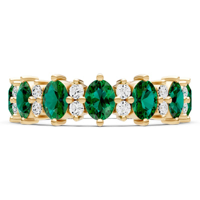 Oval & Round Gemstones Full Eternity Band