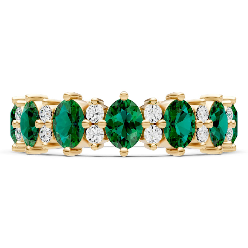 Oval & Round Gemstones Full Eternity Band
