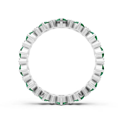Oval & Round Gemstones Full Eternity Band