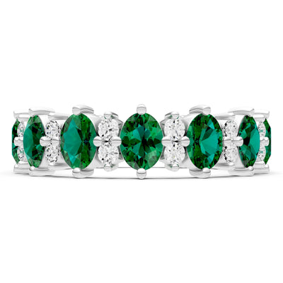 Oval & Round Gemstones Full Eternity Band