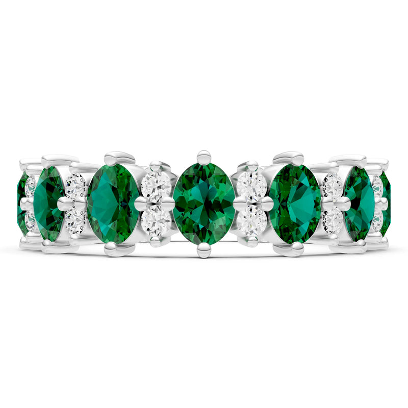 Oval & Round Gemstones Full Eternity Band