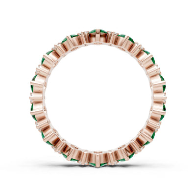 Oval & Round Gemstones Full Eternity Band
