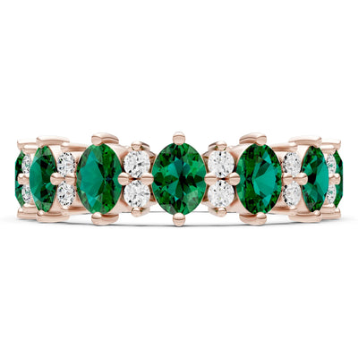 Oval & Round Gemstones Full Eternity Band