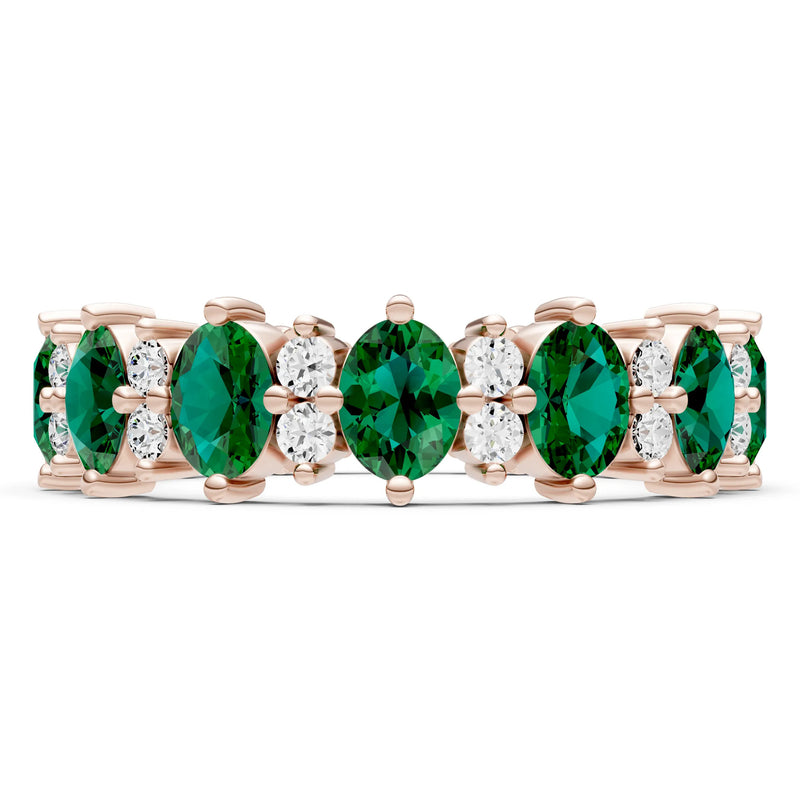 Oval & Round Gemstones Full Eternity Band