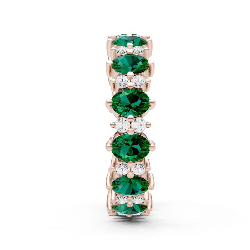 Oval & Round Gemstones Full Eternity Band