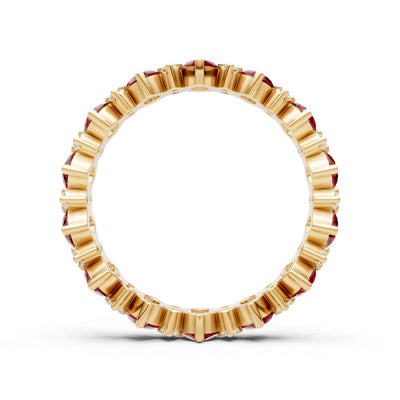 Oval & Round Gemstones Full Eternity Band