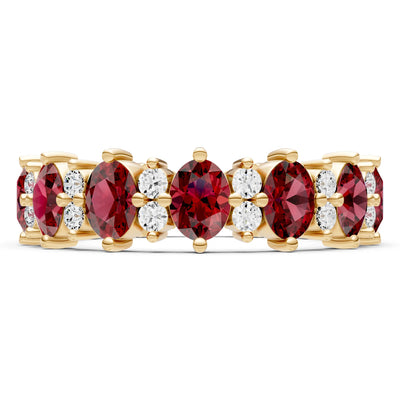 Oval & Round Gemstones Full Eternity Band