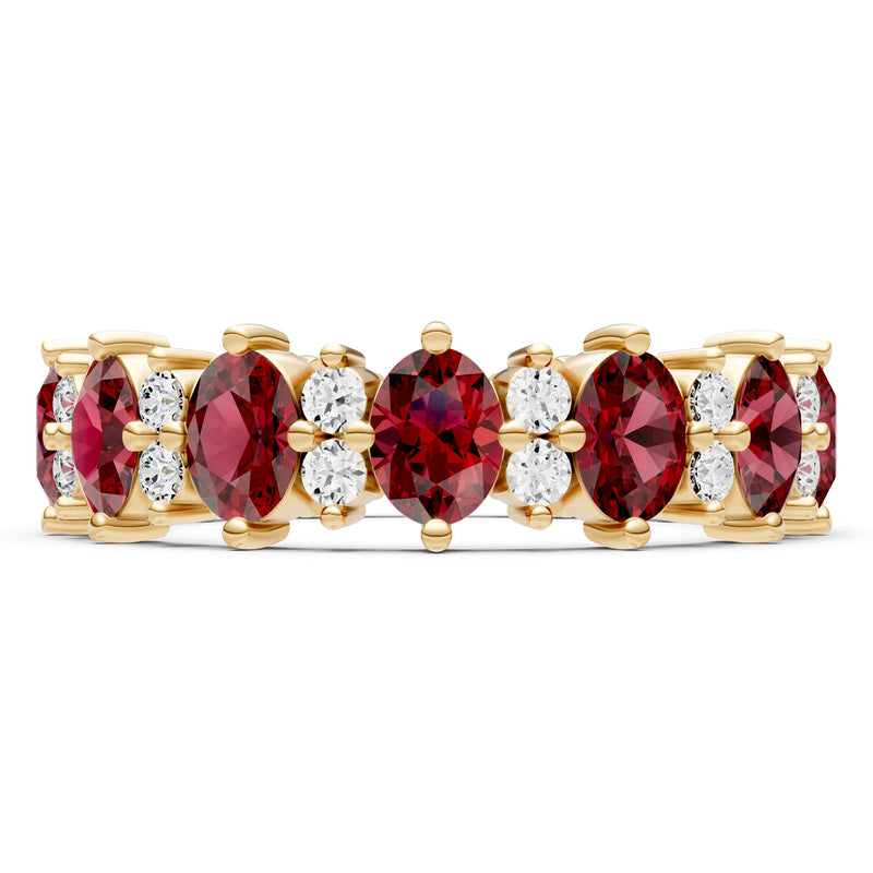 Oval & Round Gemstones Full Eternity Band