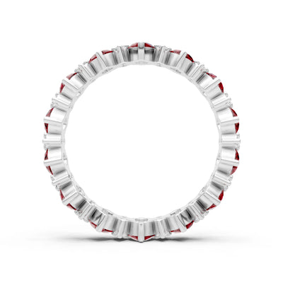 Oval & Round Gemstones Full Eternity Band