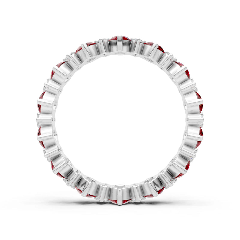 Oval & Round Gemstones Full Eternity Band
