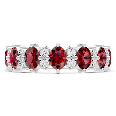 Oval & Round Gemstones Full Eternity Band