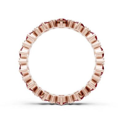 Oval & Round Gemstones Full Eternity Band