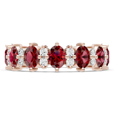 Oval & Round Gemstones Full Eternity Band