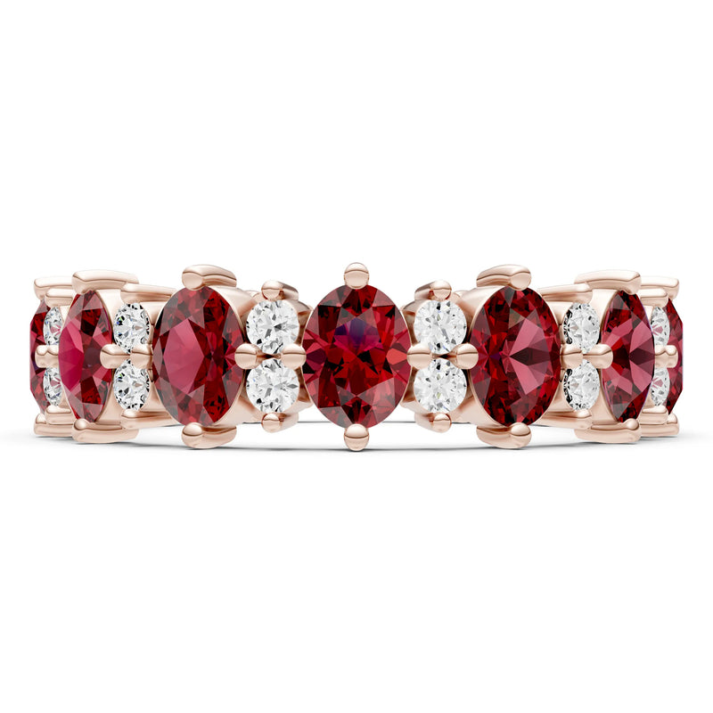 Oval & Round Gemstones Full Eternity Band
