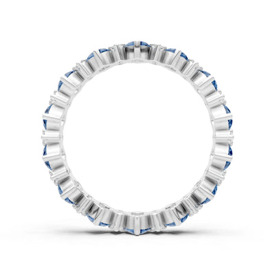 Oval & Round Gemstones Full Eternity Band