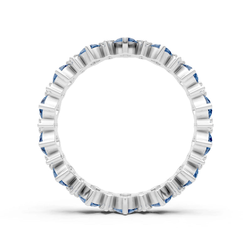 Oval & Round Gemstones Full Eternity Band