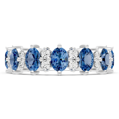 Oval & Round Gemstones Full Eternity Band