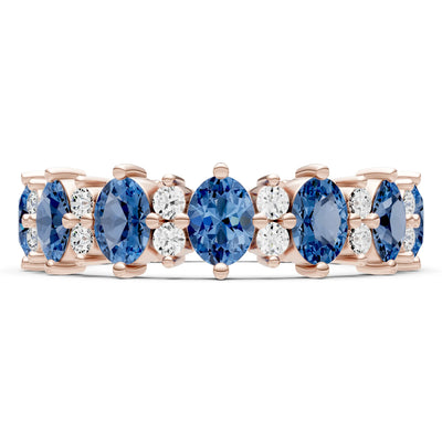 Oval & Round Gemstones Full Eternity Band