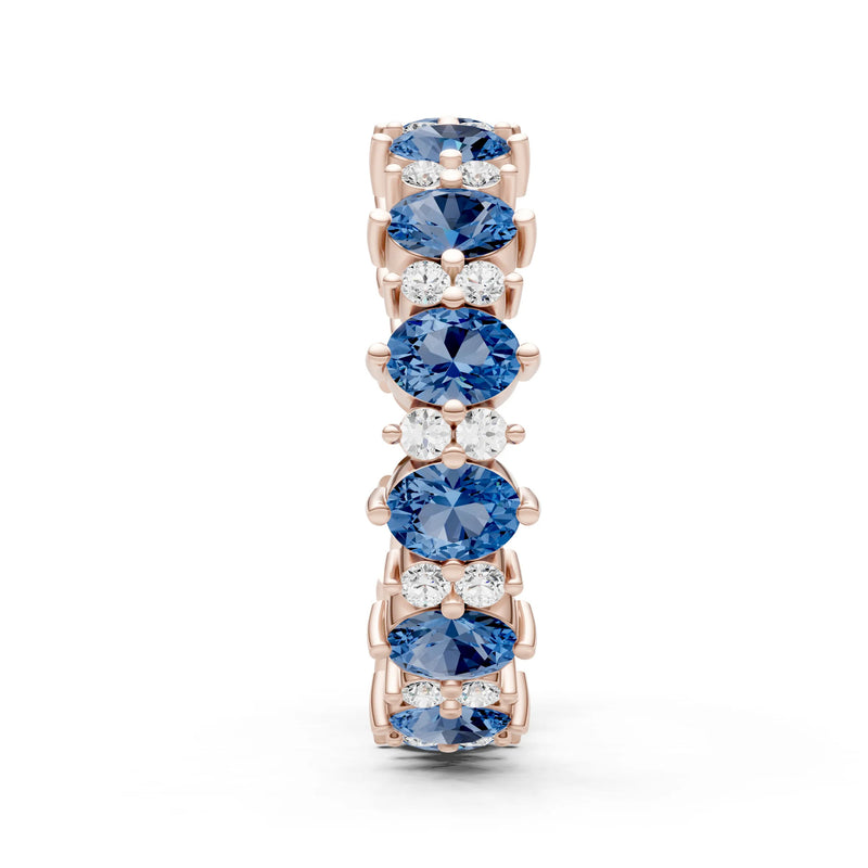 Oval & Round Gemstones Full Eternity Band