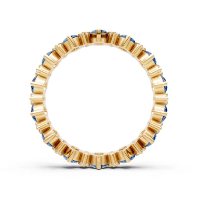 Oval & Round Gemstones Full Eternity Band