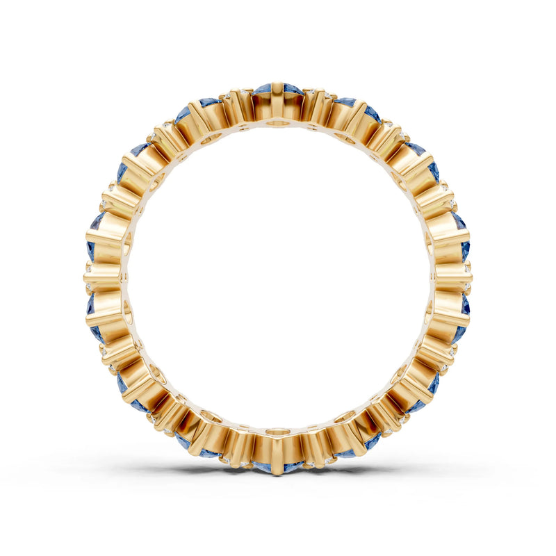 Oval & Round Gemstones Full Eternity Band
