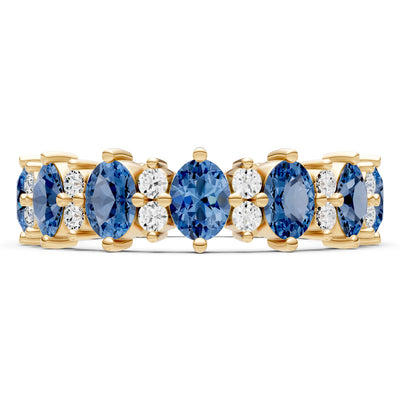 Oval & Round Gemstones Full Eternity Band