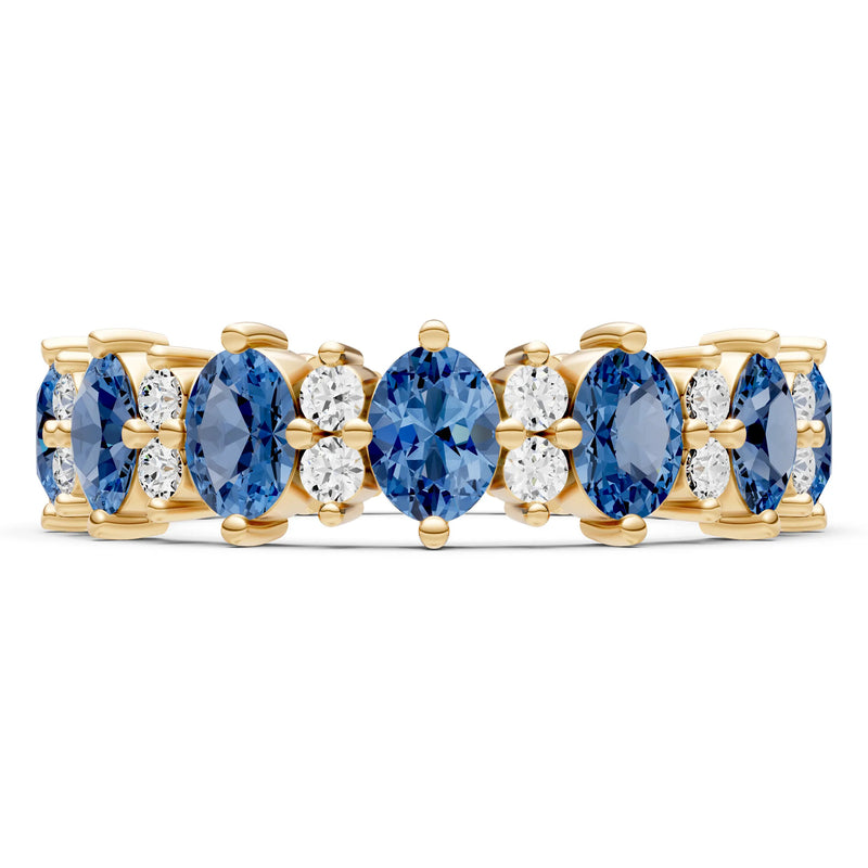 Oval & Round Gemstones Full Eternity Band