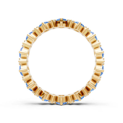 Oval & Round Gemstones Full Eternity Band