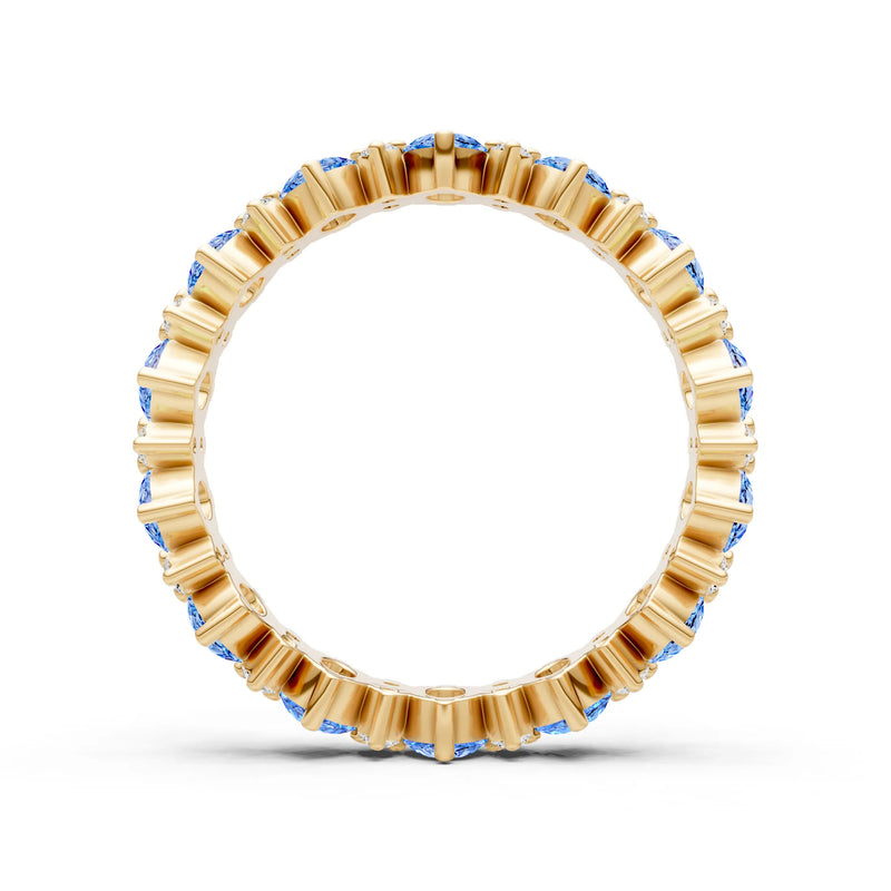 Oval & Round Gemstones Full Eternity Band