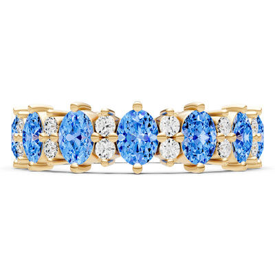 Oval & Round Gemstones Full Eternity Band
