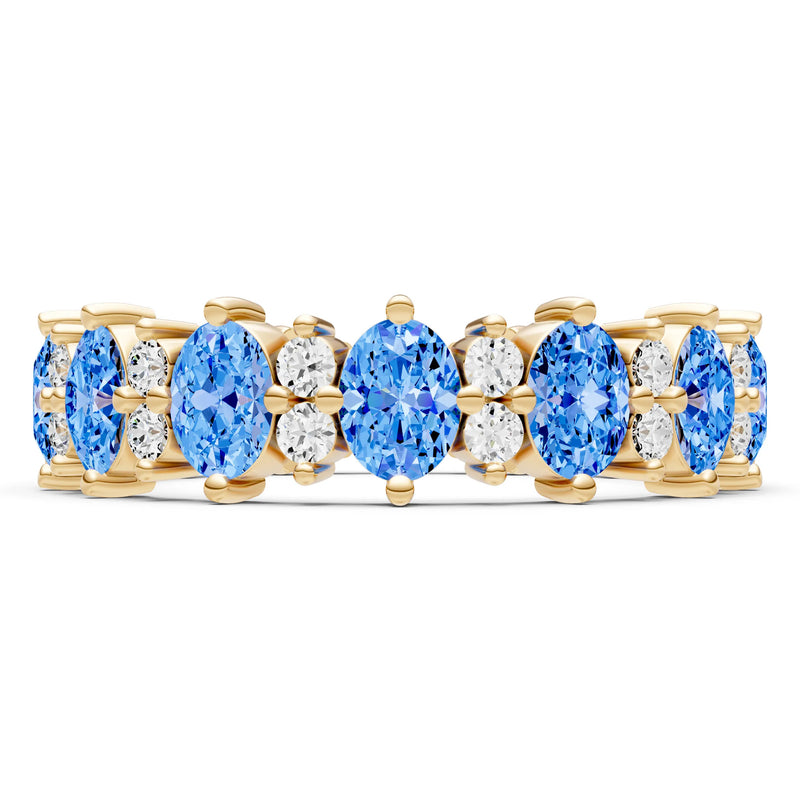 Oval & Round Gemstones Full Eternity Band