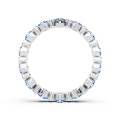 Oval & Round Gemstones Full Eternity Band