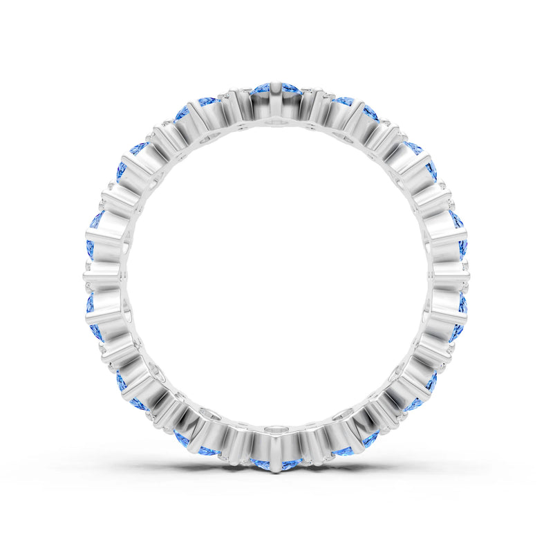Oval & Round Gemstones Full Eternity Band