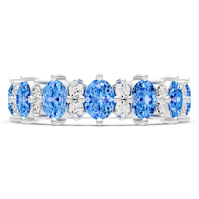 Oval & Round Gemstones Full Eternity Band