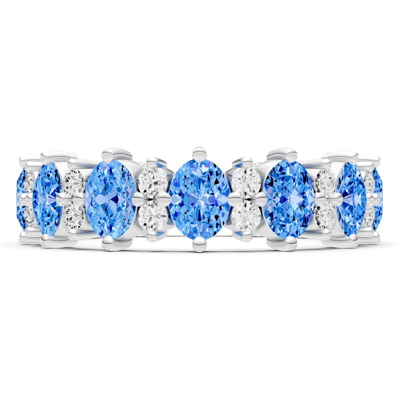 Oval & Round Gemstones Full Eternity Band