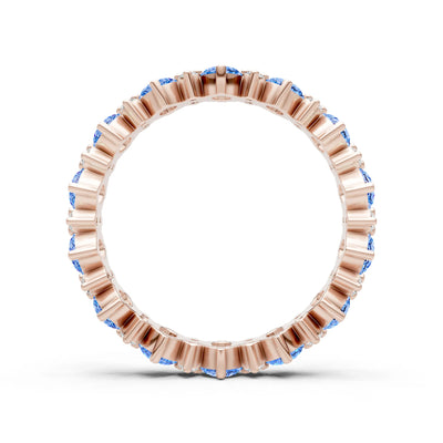 Oval & Round Gemstones Full Eternity Band