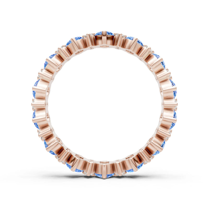Oval & Round Gemstones Full Eternity Band