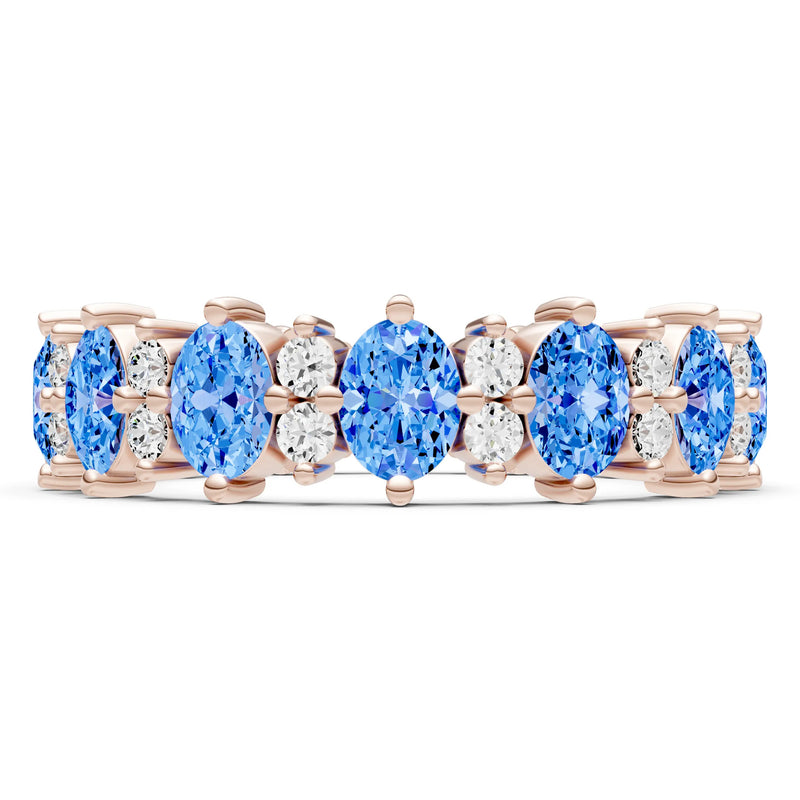 Oval & Round Gemstones Full Eternity Band
