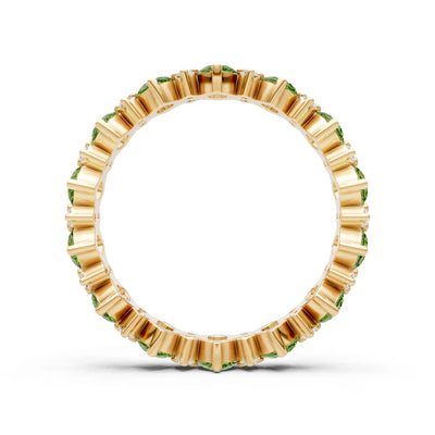 Oval & Round Gemstones Full Eternity Band