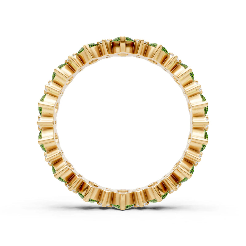 Oval & Round Gemstones Full Eternity Band