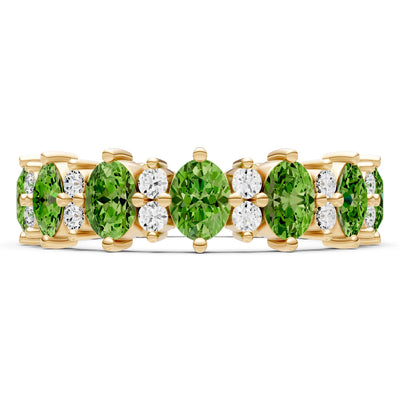 Oval & Round Gemstones Full Eternity Band