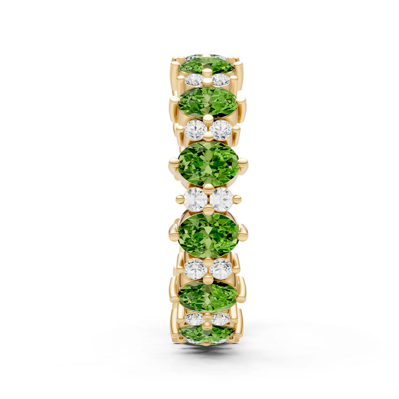 Oval & Round Gemstones Full Eternity Band
